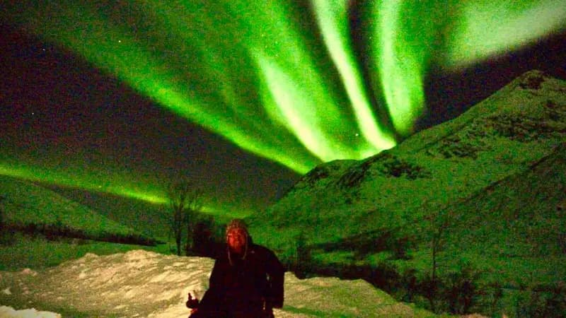 Auroras boreales en silla de ruedas