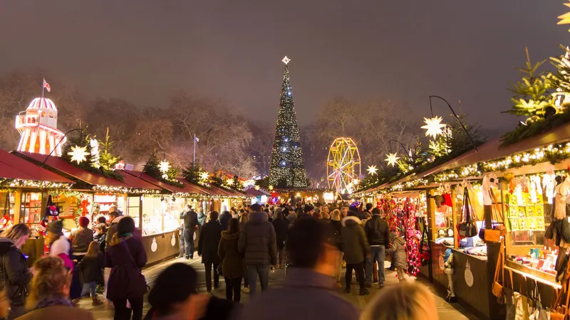 Imágen de un mercadillo navideño en europa