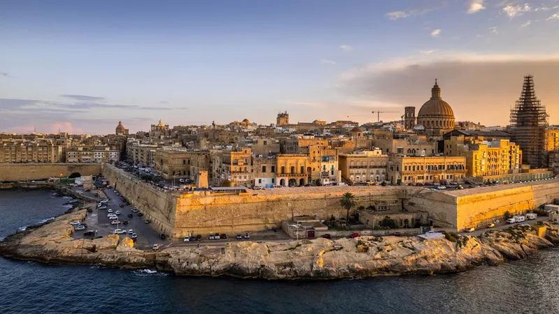 Imágen aérea del casco antiguo de La Valletta en Malta